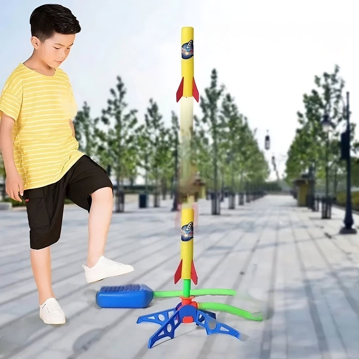 Lanzador de cohetes a Pedal  juguete para exteriores