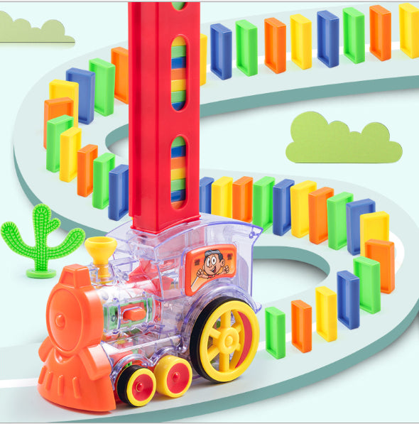 Juego de 80 bloques de tren Domino para niños