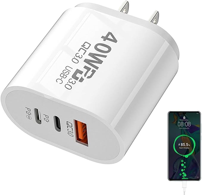 Cargador USB y type C de 40 W