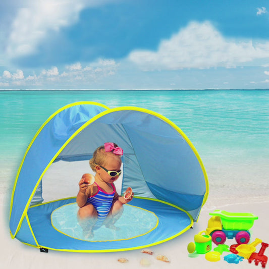 Carpa de playa para bebés, plegable y portátil, con piscina de sombra