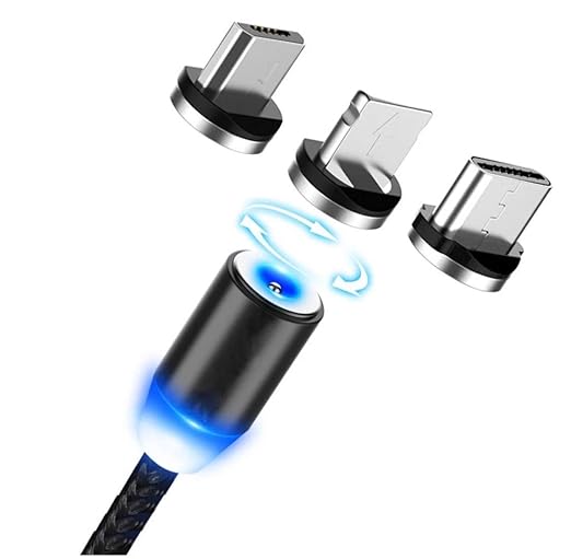 Cable de carga magnético USB con luz LED 3 en 1